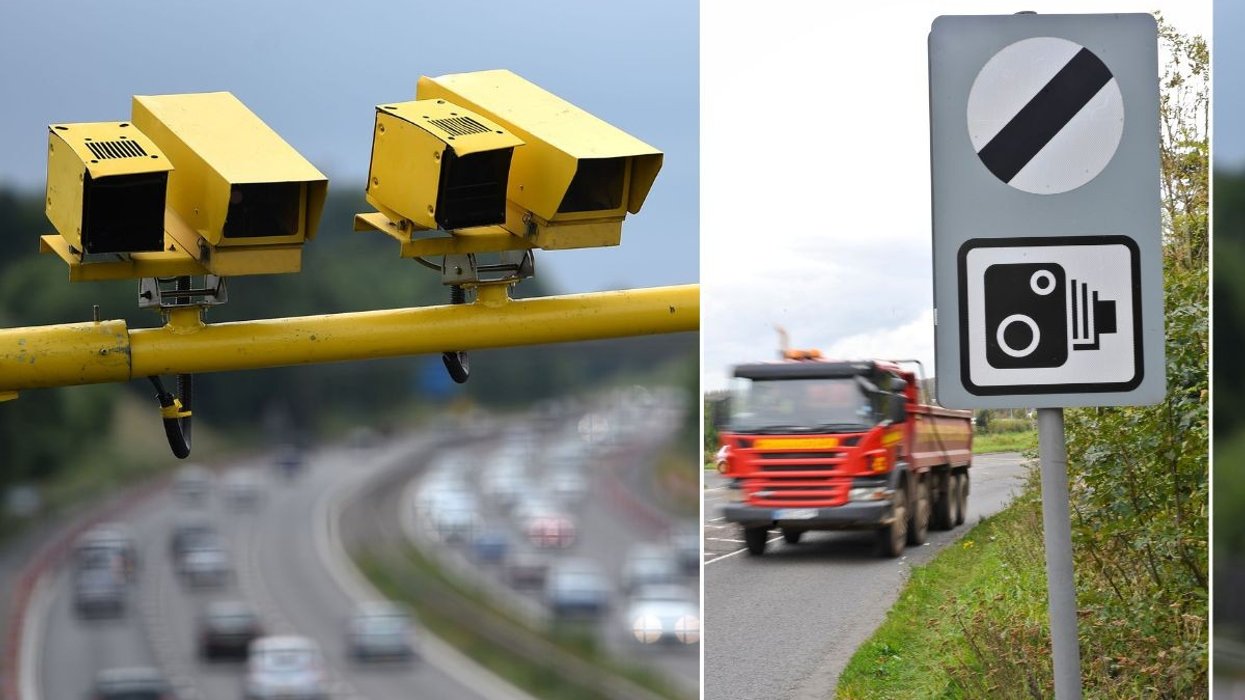 Speed camera and a speed camera sign