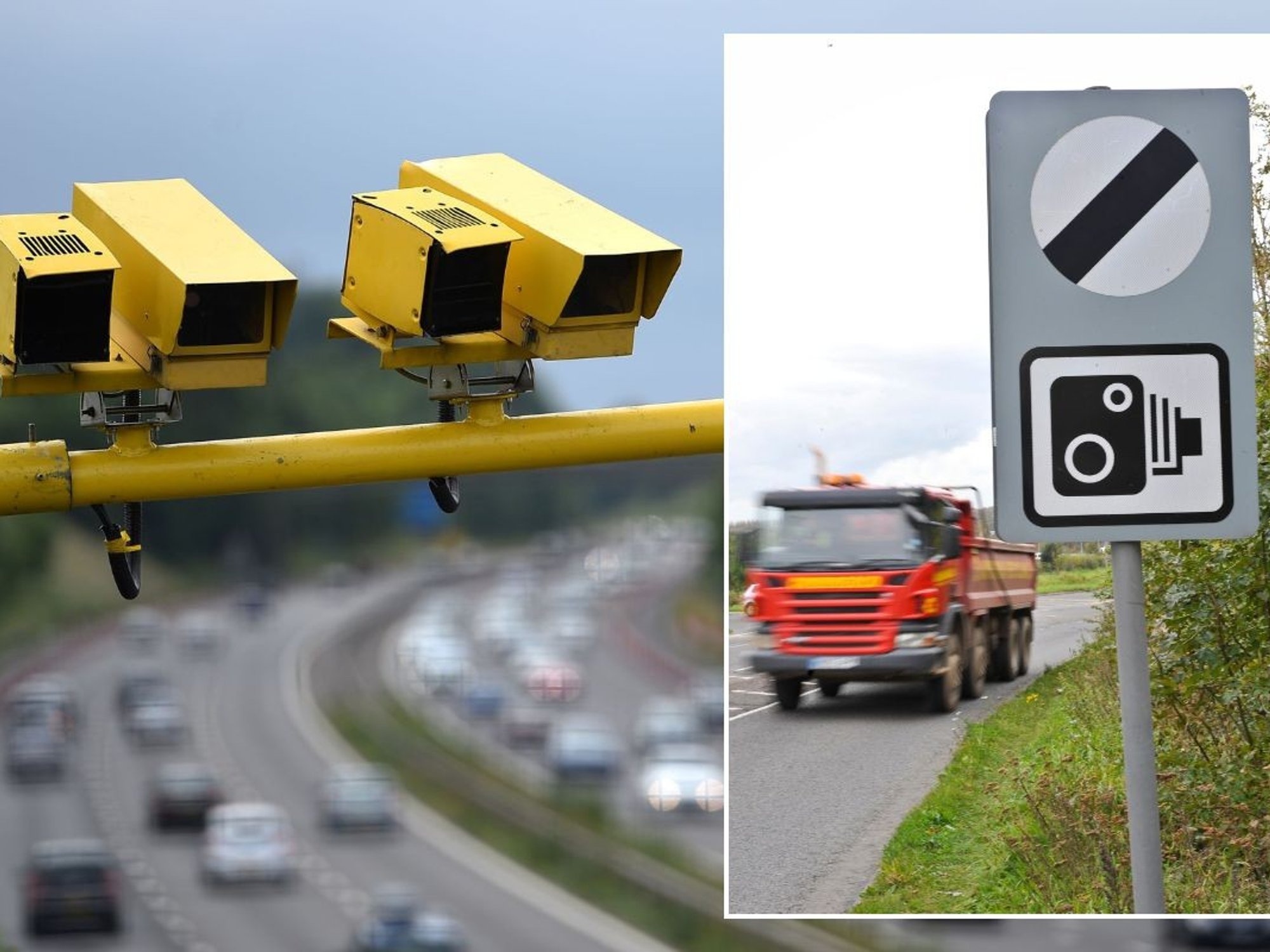 Speed camera and a speed camera sign