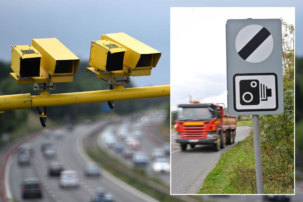 Speed camera and a speed camera sign