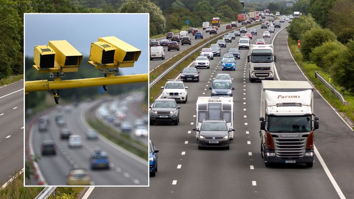 Speed cameras and a busy motorway