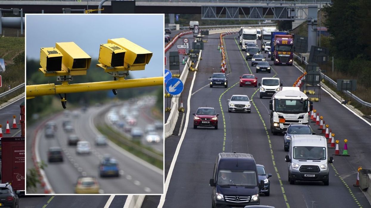 Speed cameras and a busy motorway