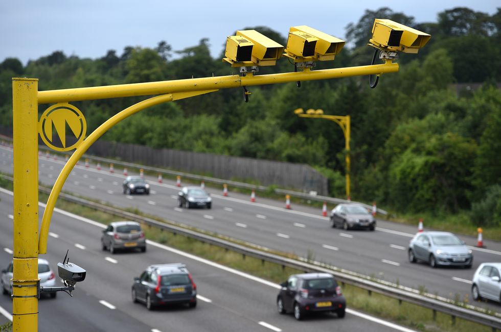 Speed cameras overlooking a motorway