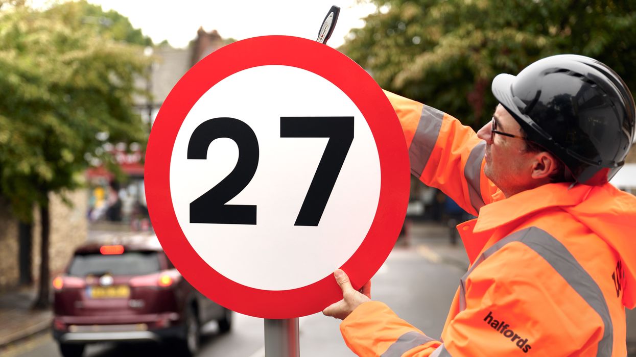 Speed limit change sign