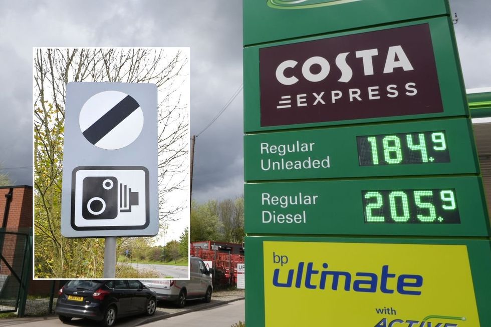 Speed limit sign and fuel prices