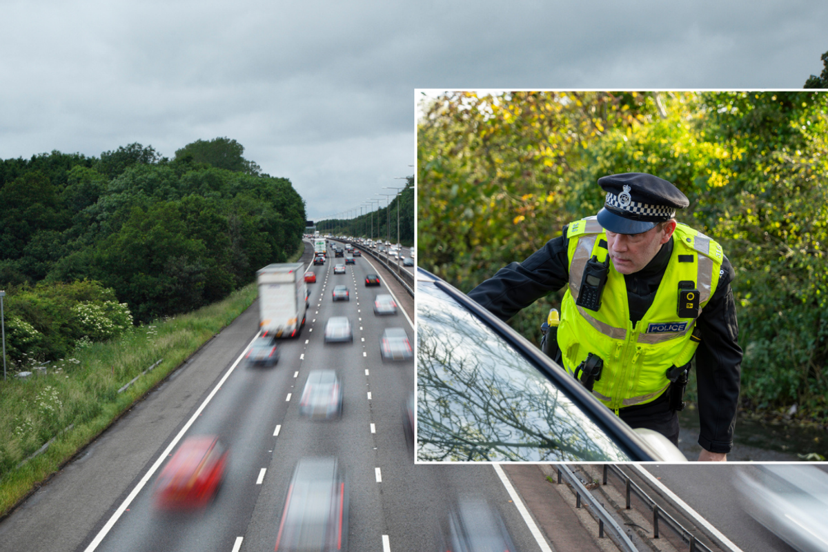 Speeding and police car