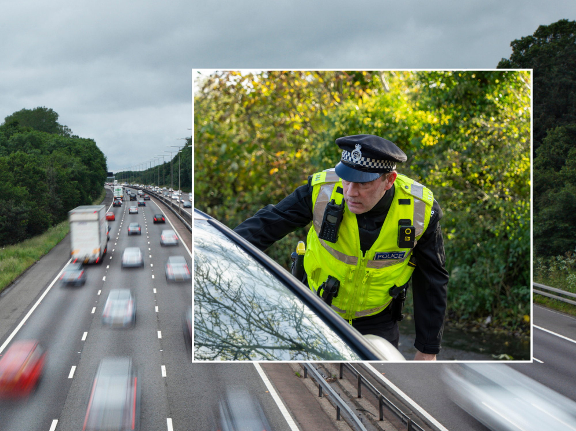 Speeding and police car