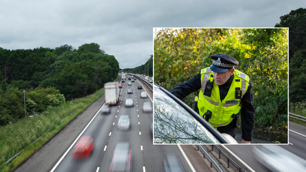 Speeding and police car