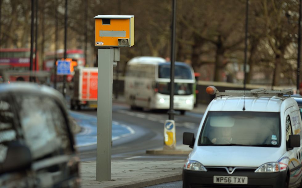 Speeding camera on busy road