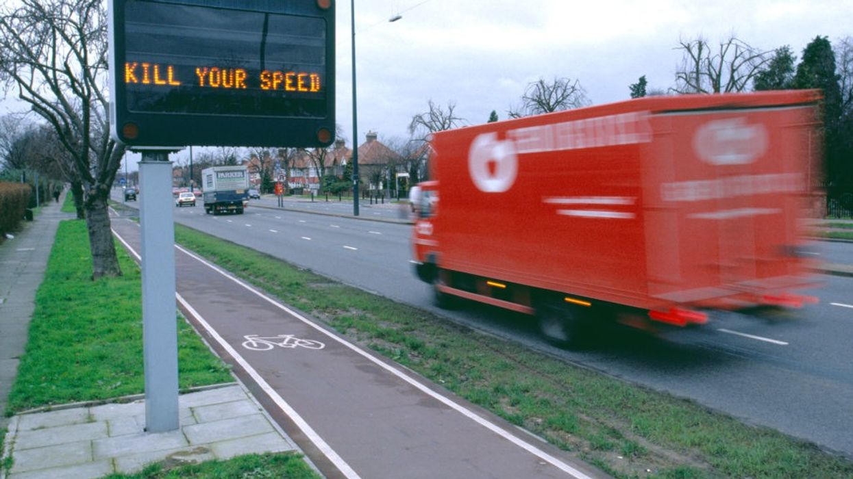 Speeding HGV on a road