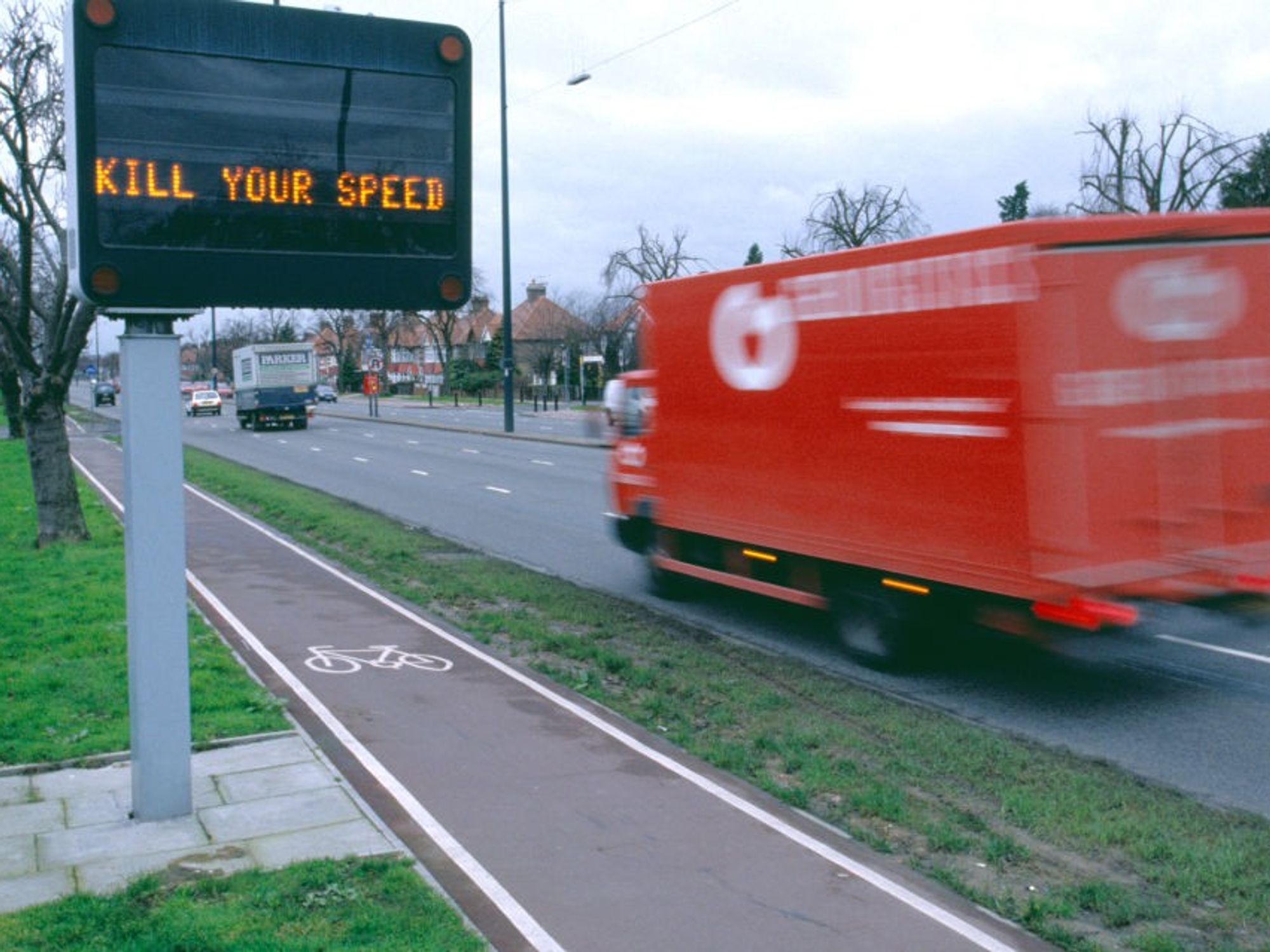 Speeding HGV on a road