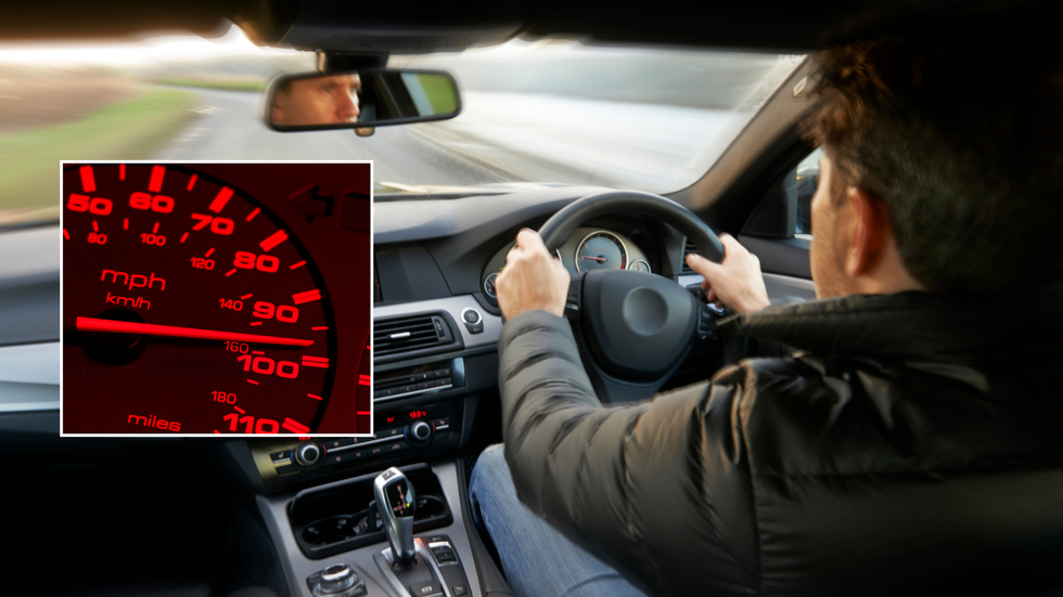 Speedometer and driver in car