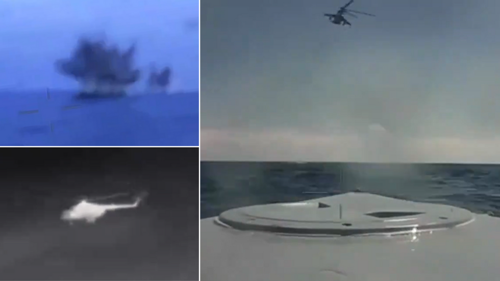 Split view of Ukrainian drone recording