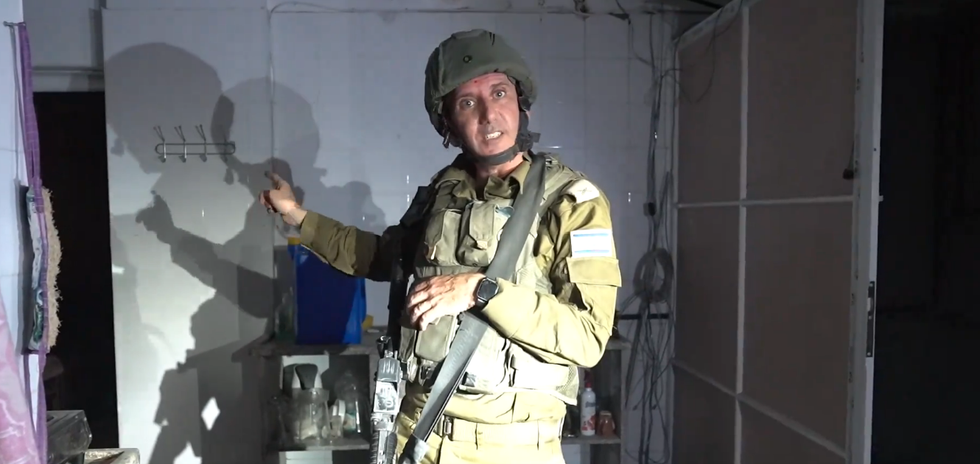 Spokesperson Rear Admiral Daniel Hagari in the tunnel system
