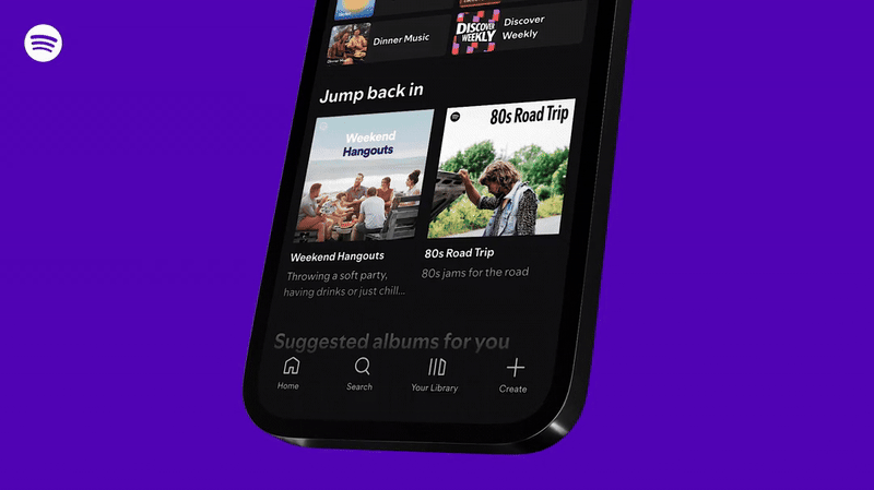 Spotify app with Prompted Playlist section displayed