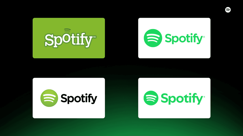 Spotify logos over the years