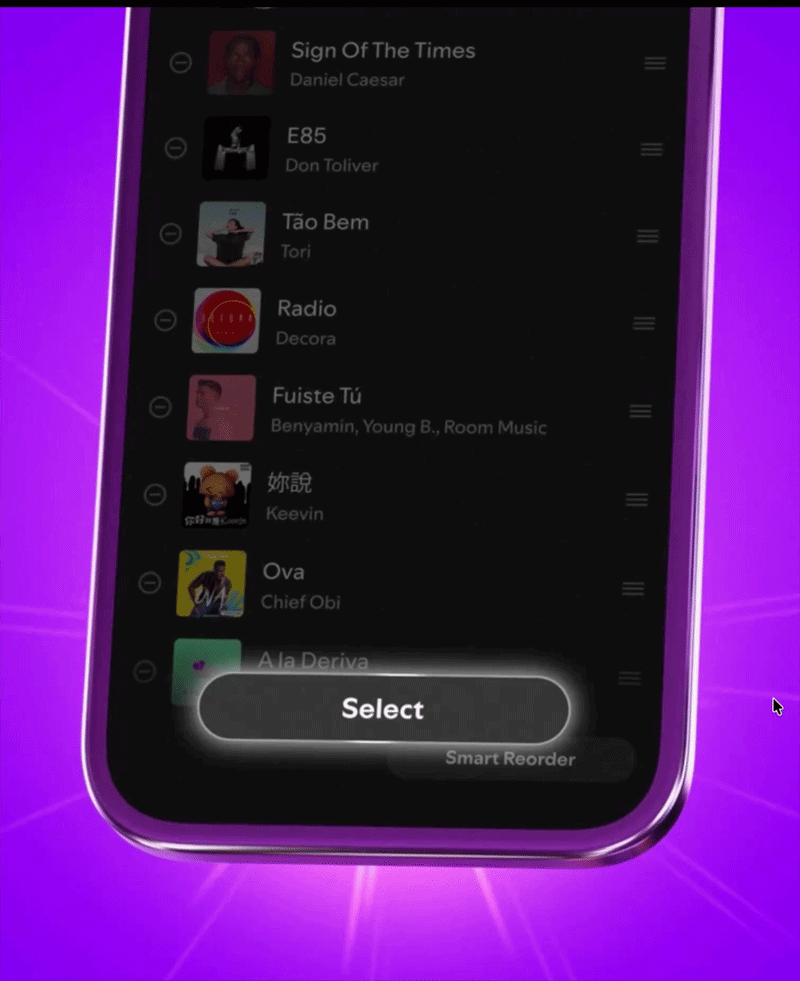 Spotify playlist edit options