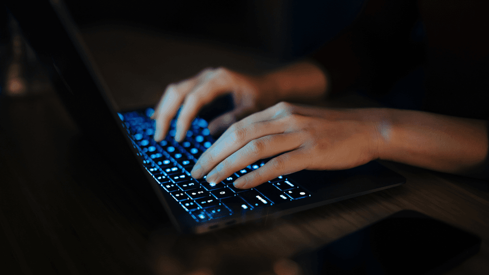 Spy typing on computer
