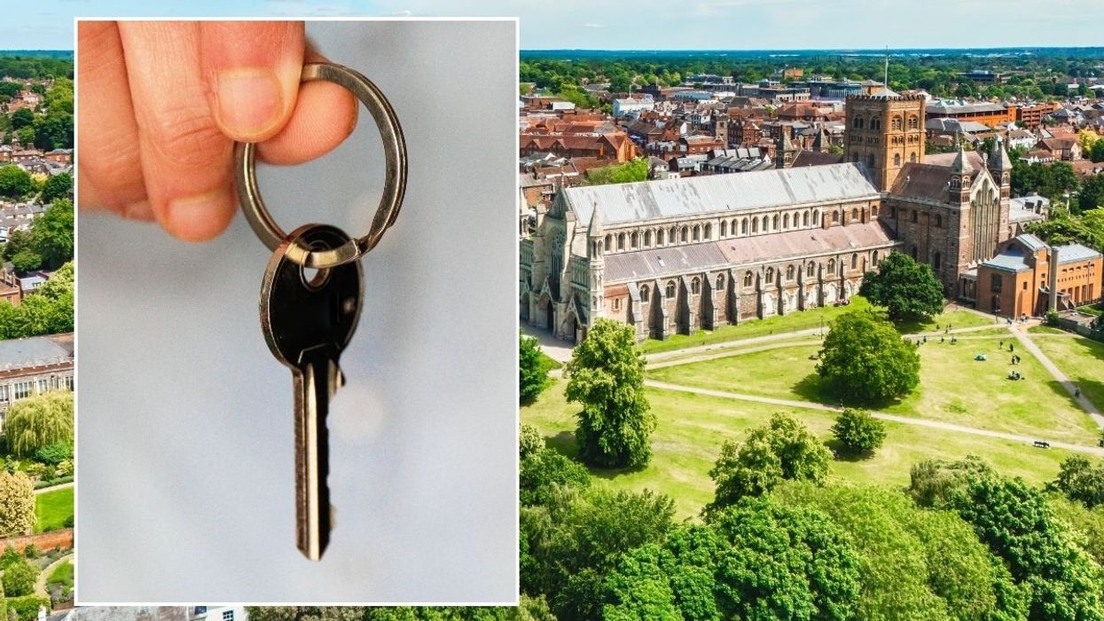 st albans areal view and keys stock