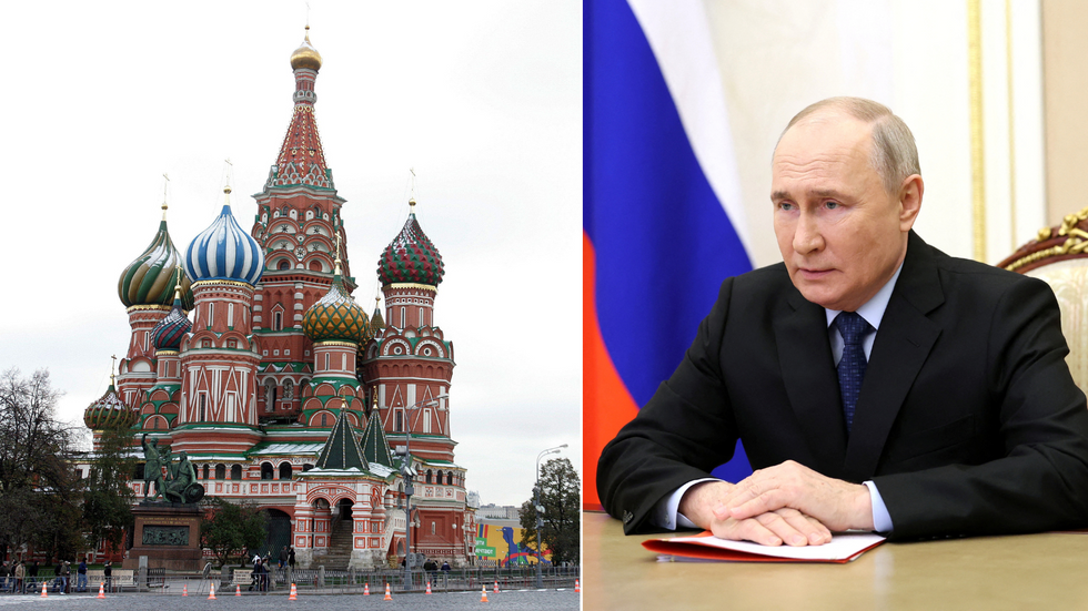 St Basil's Cathedral and Putin