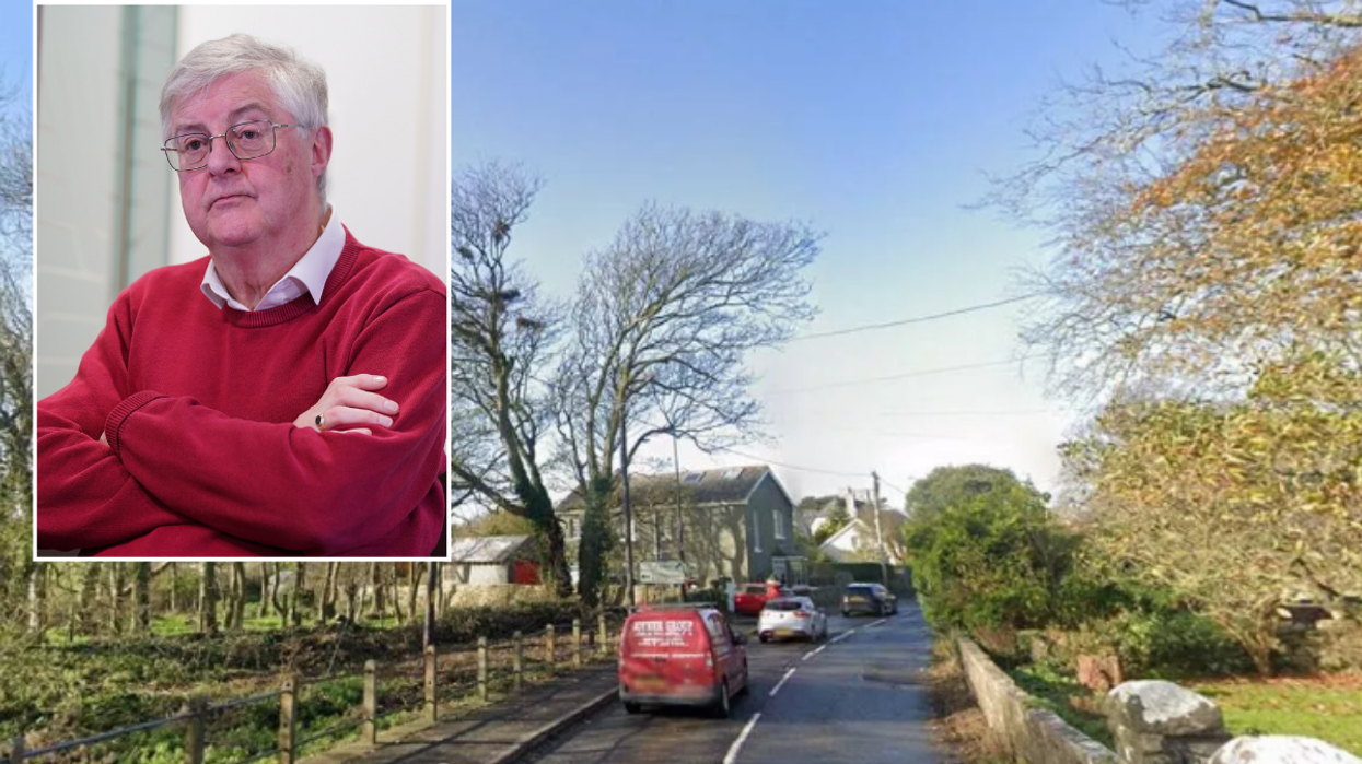 St Bides Major with inset of Mark Drakeford