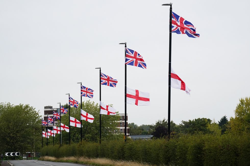 St George's and Union Jack flags