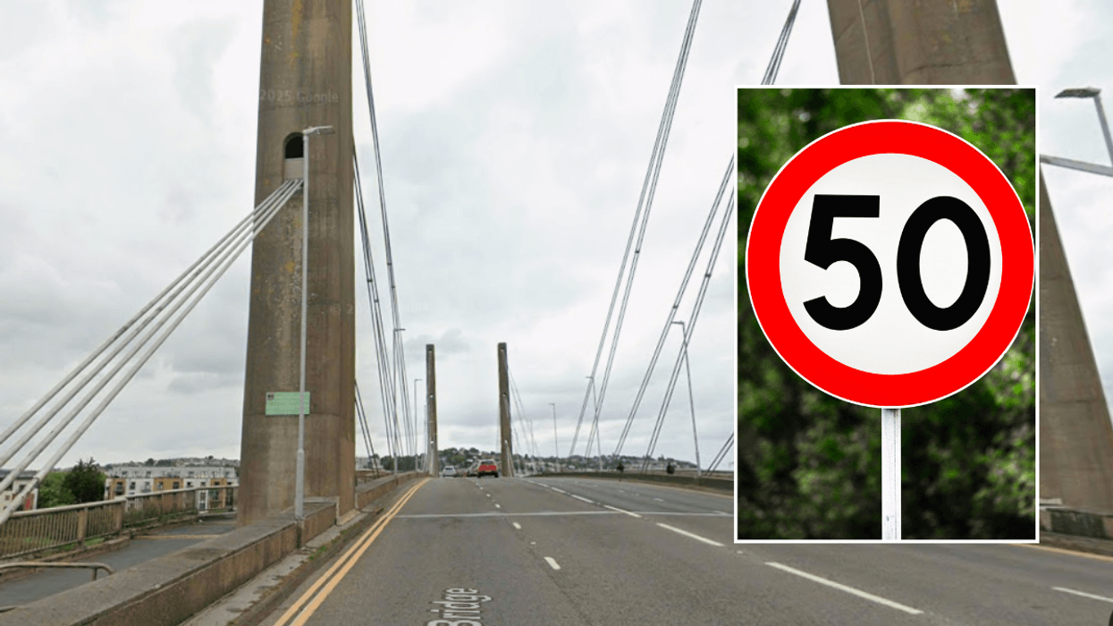 St George's Bridge and 50mph sign