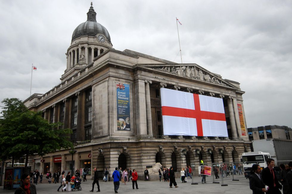 St George's Cross on Nottingham's Council House
