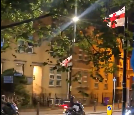 St George's flags in Tower Hamlets
