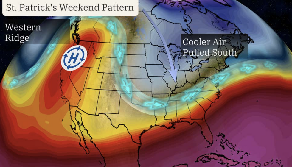 St Patrick's Day weekend weather pattern