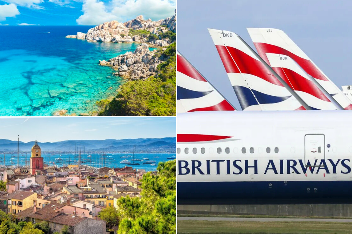 St Tropez / Sardinia / British Airways plane