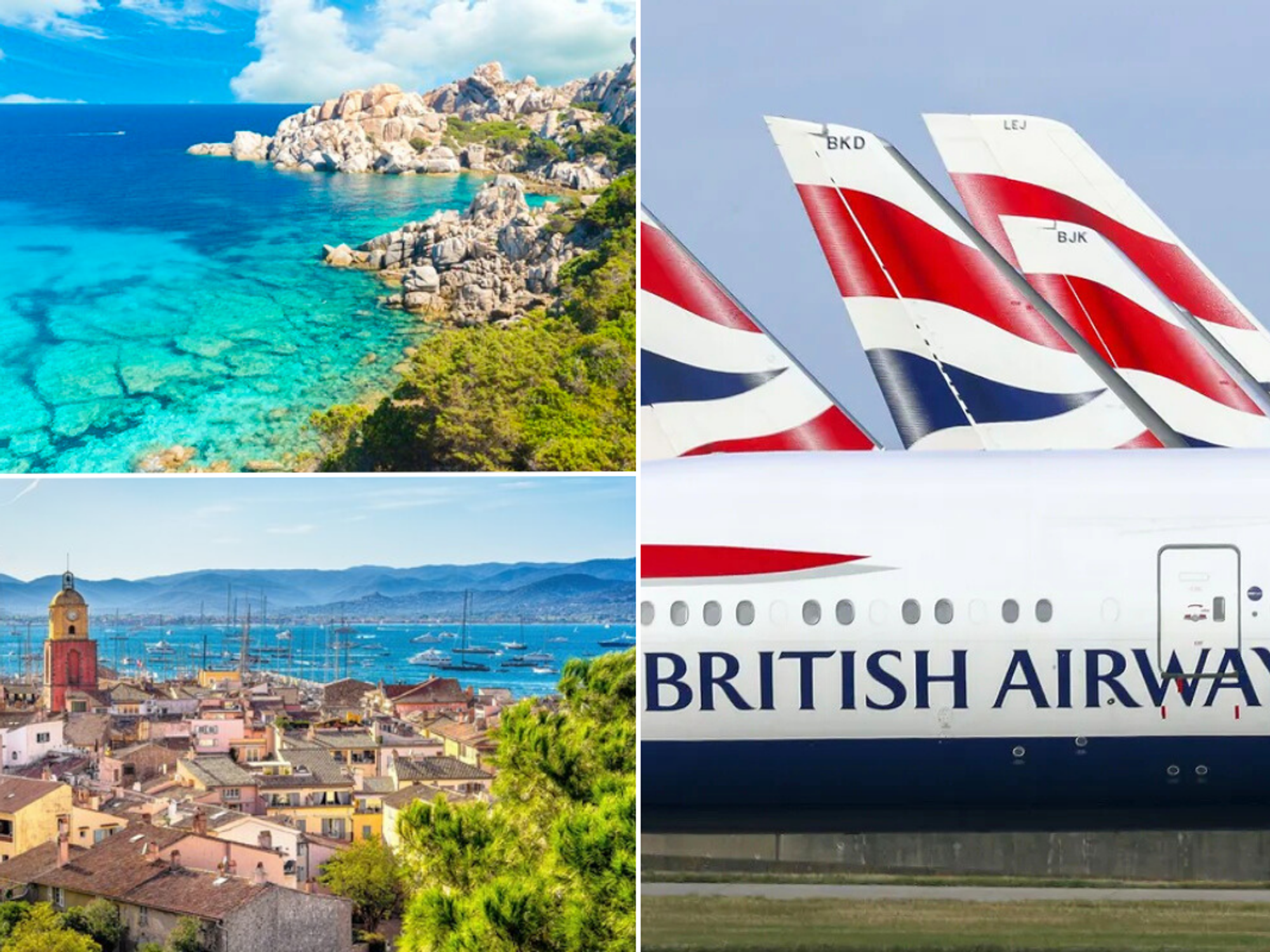 St Tropez / Sardinia / British Airways plane