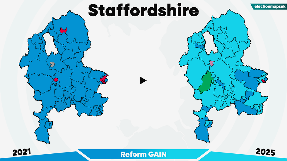 Staffordshire was an example of a true-blue county going Reform