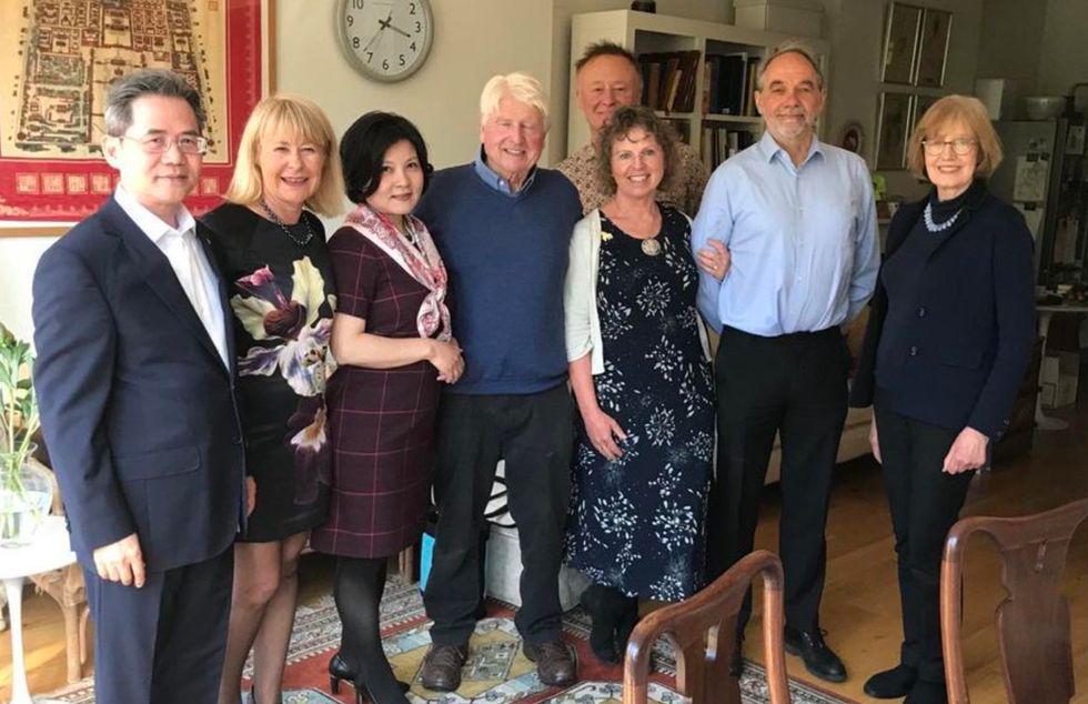 Stanley Johnson at lunch with China\u2019s Ambassador to the UK, Zheng Zeguang