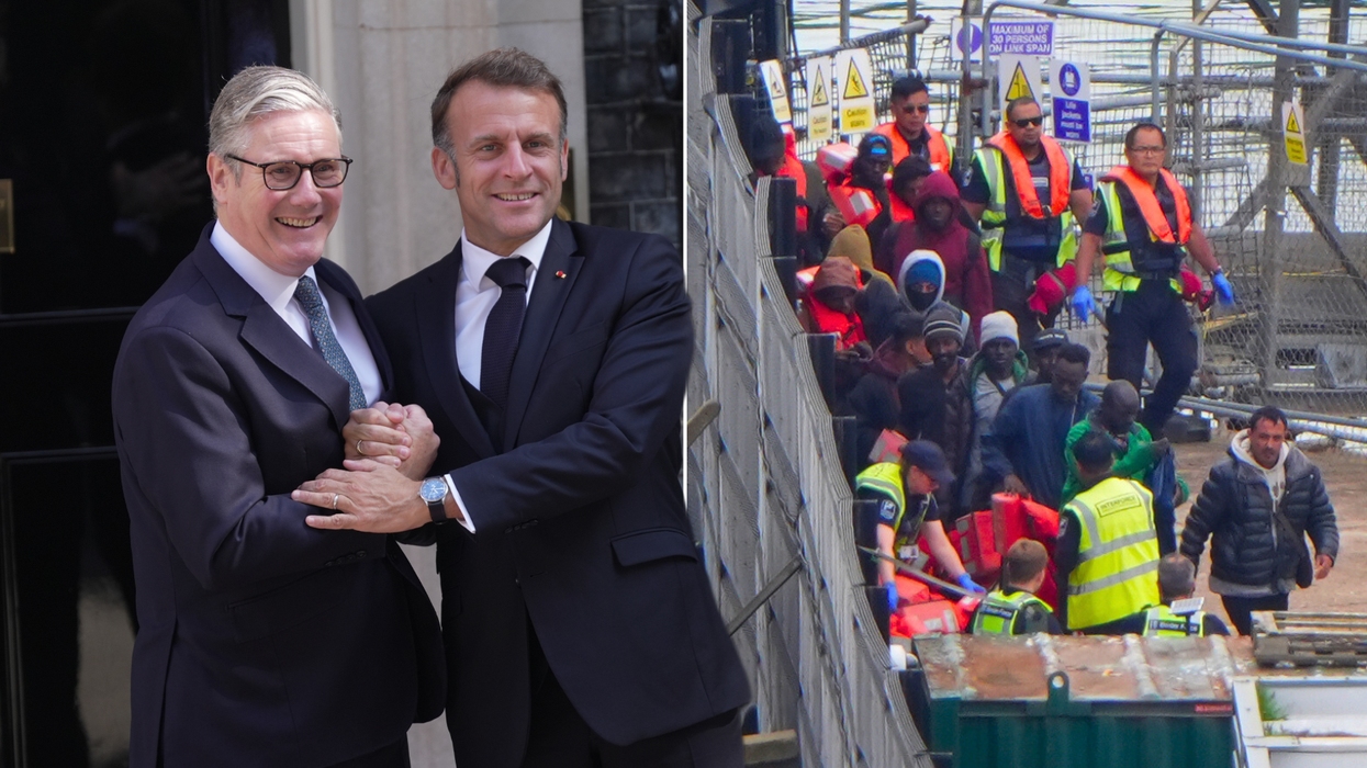 Starmer and Macron embrace besides migrants