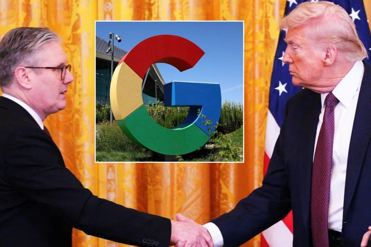Starmer and Trump shake hands over Google