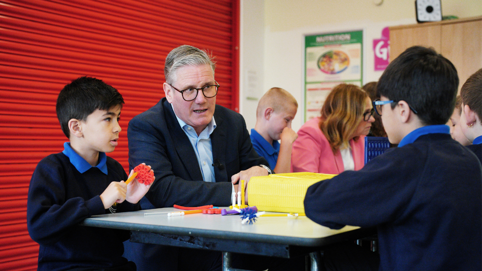 Starmer at St Michael's Junior School in Bath