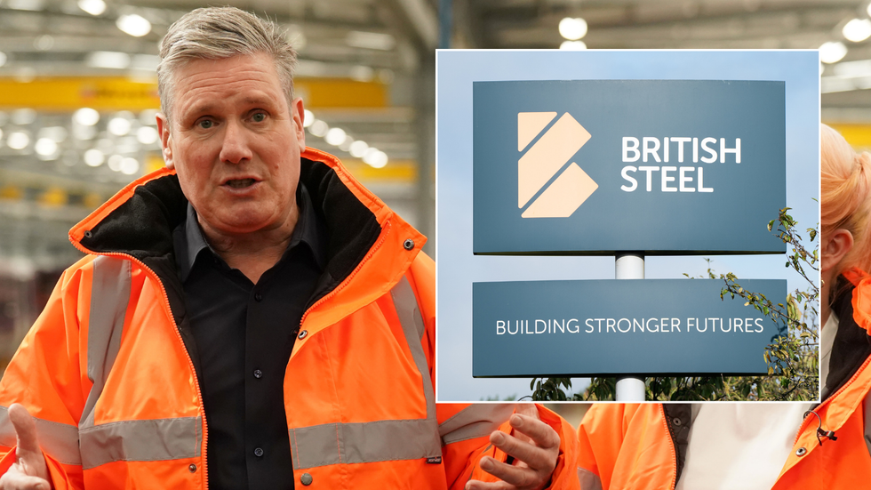 Starmer/British Steel sign