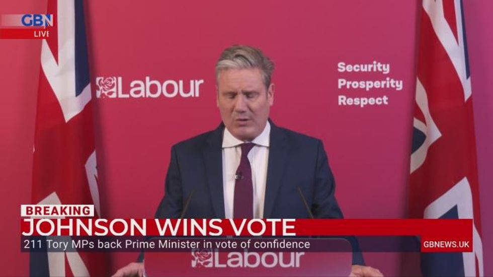 Keir Starmer says 'divided' Tories now 'propping up' Boris Johnson as PM survives confidence vote