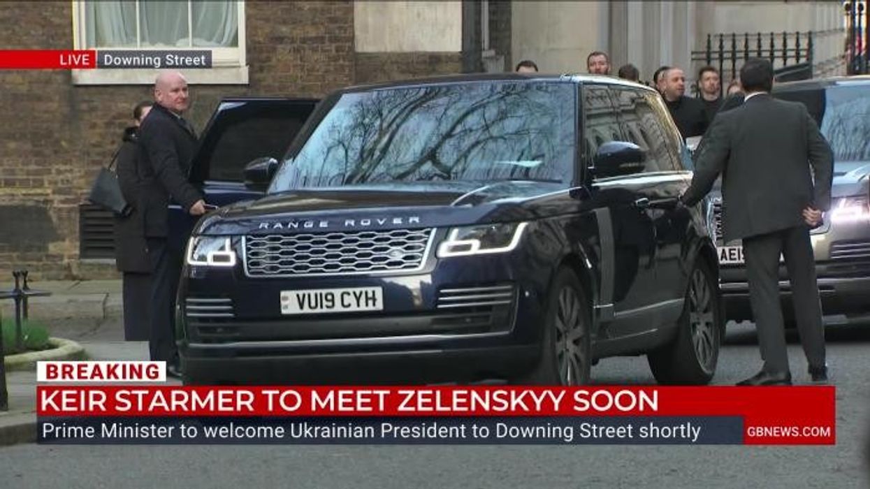 Keir Starmer embraces Volodymyr Zelensky as he arrives at Downing Street after Trump row - WATCH