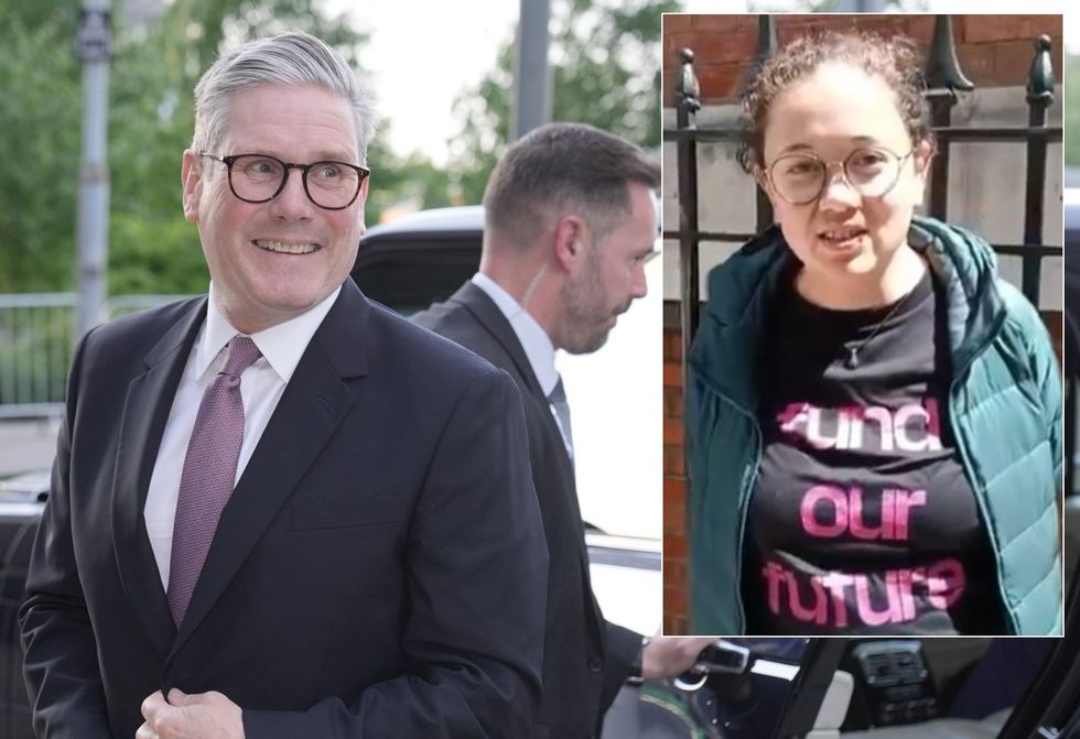 Starmer/Green New Deal Rising protester