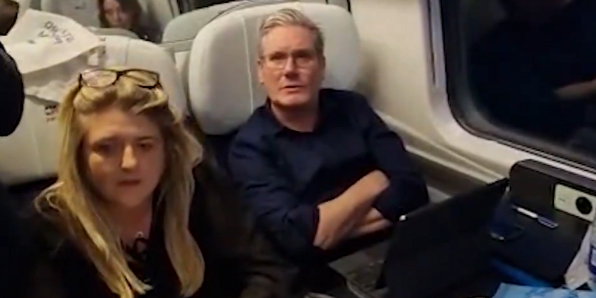 NextImg:Starmer left speechless after pro-Palestinian protester heckles him on train to Glasgow over failure to call for Gaza ceasefire