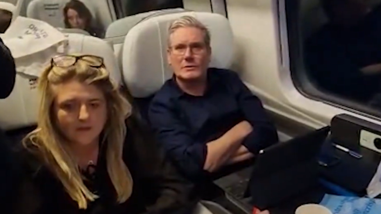 Starmer on train to Glasgow