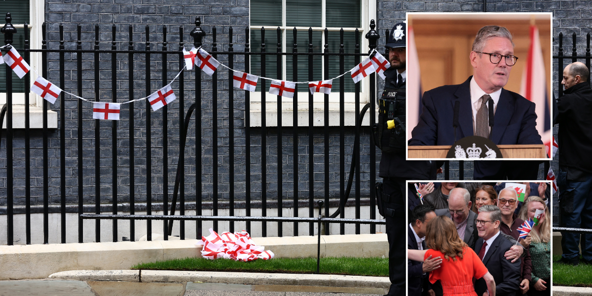 NextImg:Starmer DOES have England flags! Fresh row erupts after Labour 'snubbed' St George Cross