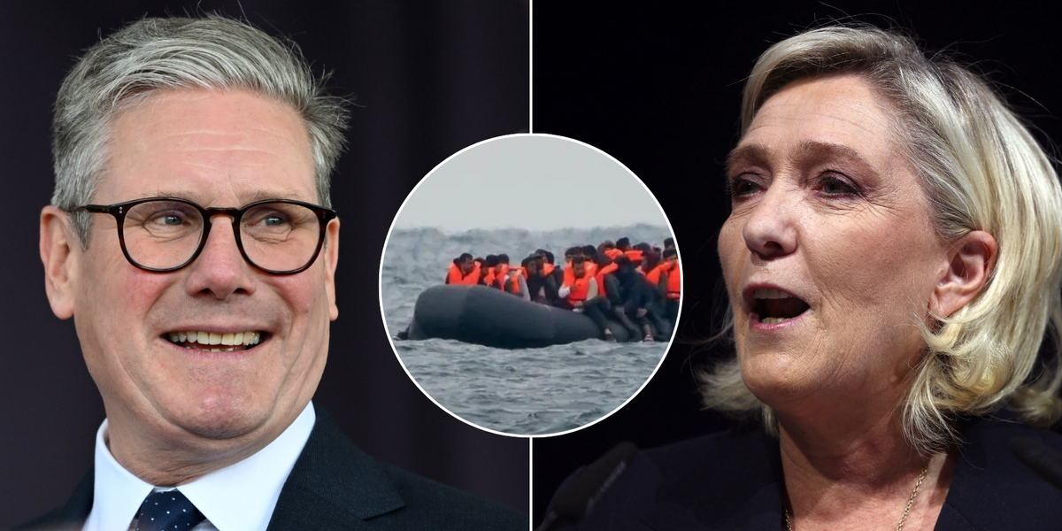 NextImg:Keir Starmer claims he will work WITH Marine Le Pen on small boats as nearly 4,000 migrants cross Channel since election announcement