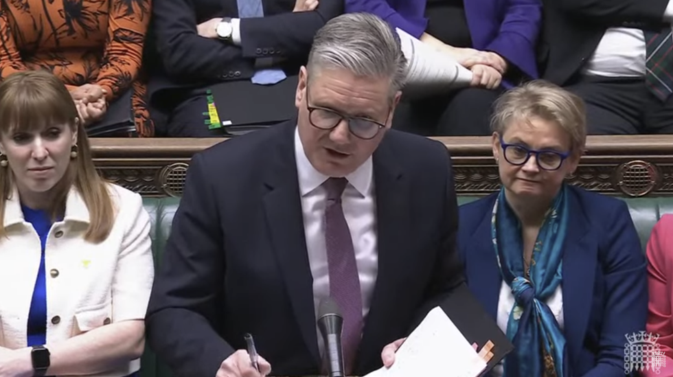 Starmer speaking in the Commons earlier today