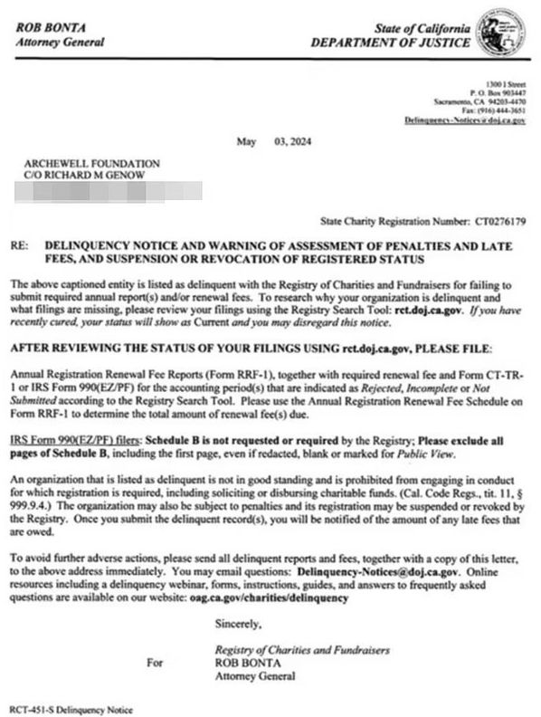 State of California Department of Justice