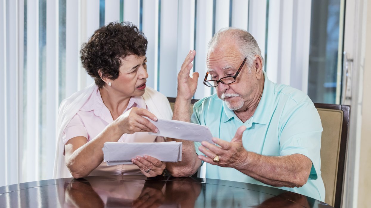 State pension age couple look at bills