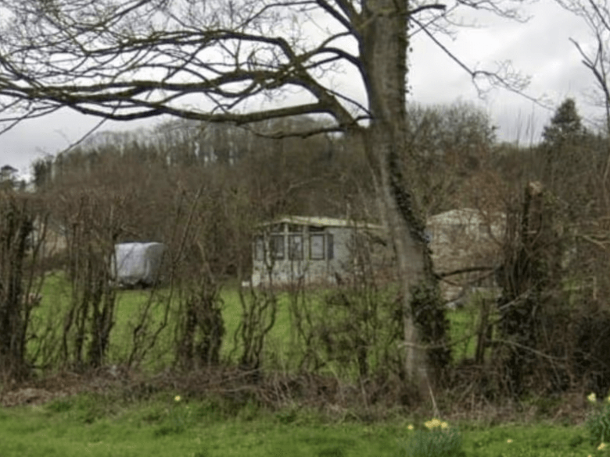 Static caravan in a village near Brecon