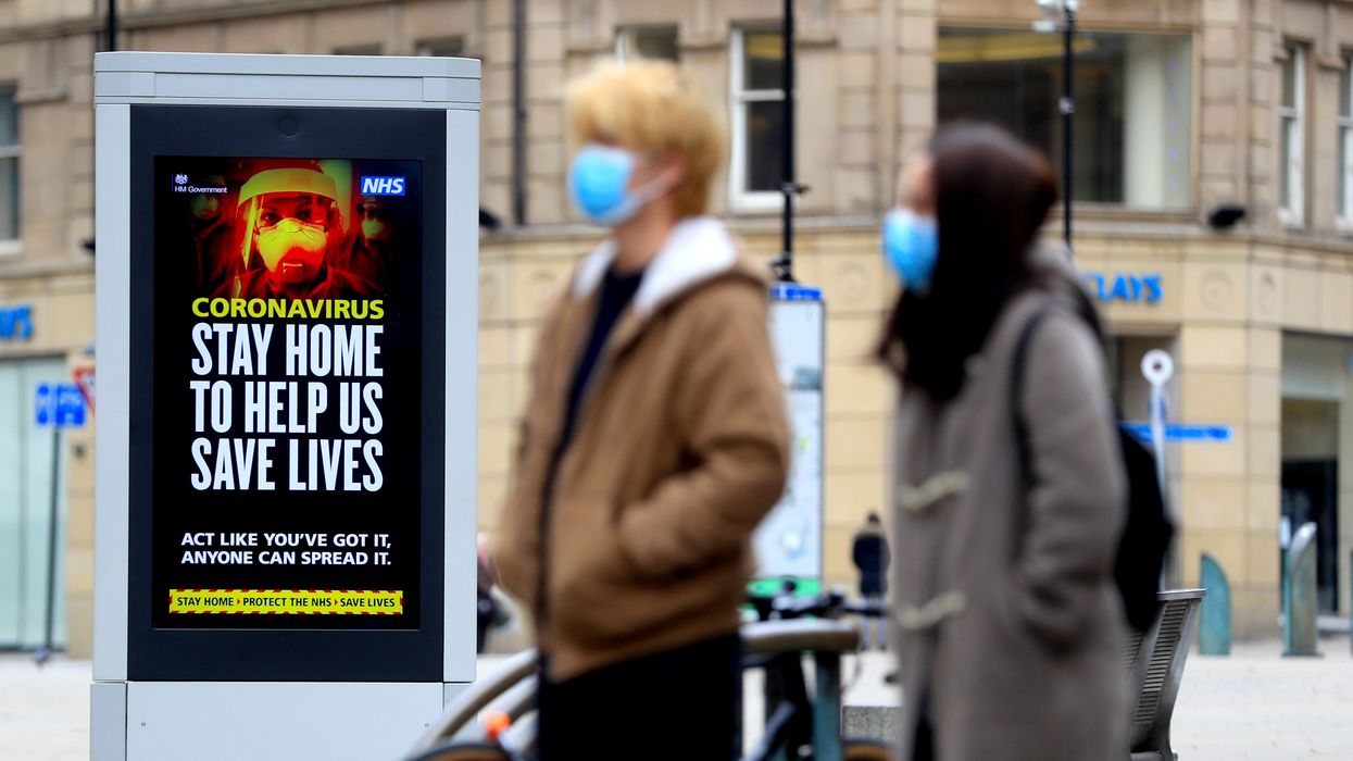 Stay home sign on UK street