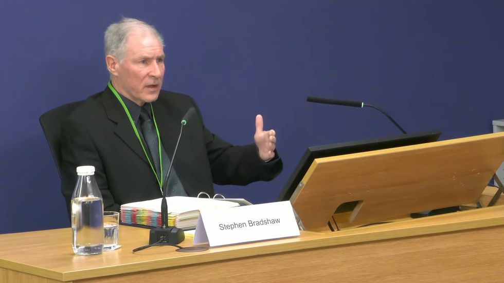 Stephen Bradshaw speaking at last month\u2019s Post Office inquiry